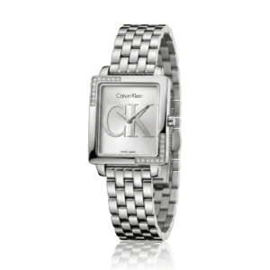 montre calvin klein argenté fond blanc