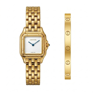 pack montre cartier et bracelet cartier mini fond blanc